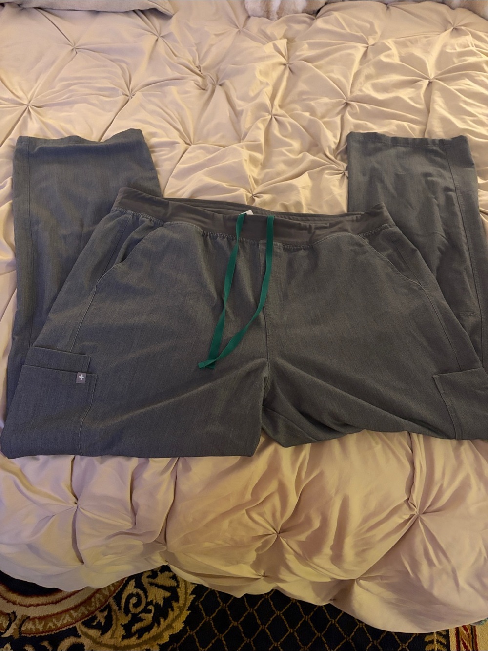Men's Gray Straight Legged Figs Scrub Pants